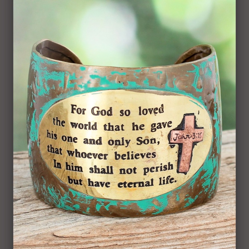 Tri-tone John 3:16 Cuff